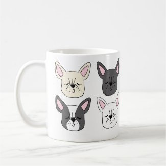 Funny French Bulldogs Mug Cute Frenchy Kisses Mug