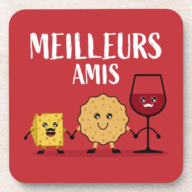 Funny French cheese lovers  Coaster (Front)