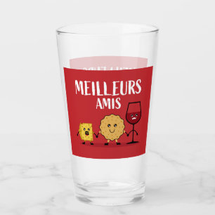 Funny French cheese lovers Glass