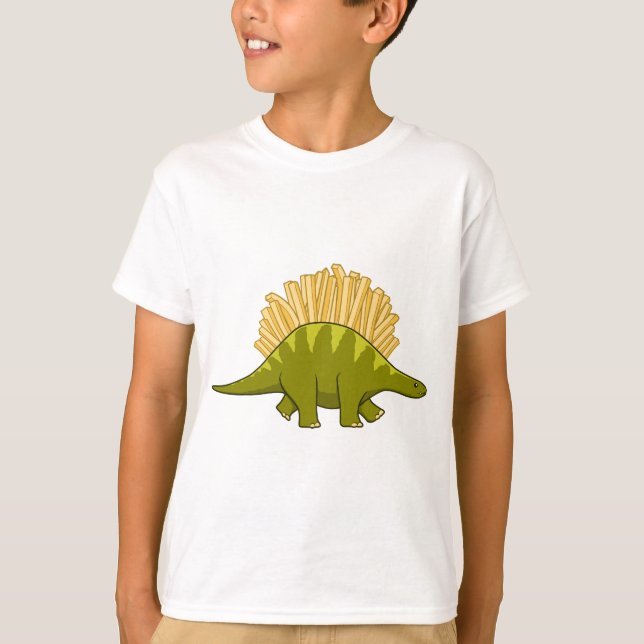 Funny French Fries Dinosaur T-Shirt (Front)