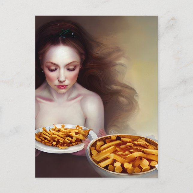 Funny French Fry Goddess generativecontent  Postcard (Front)