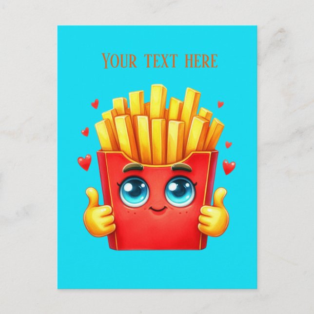 Funny french fry lovers add text postcard (Front)
