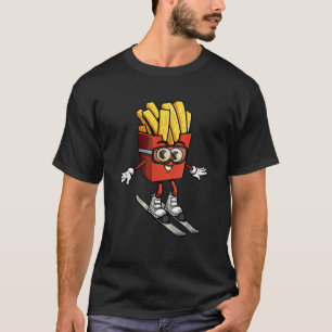 Funny French Fry Ski Potato Fries Skiing Instructo T-Shirt