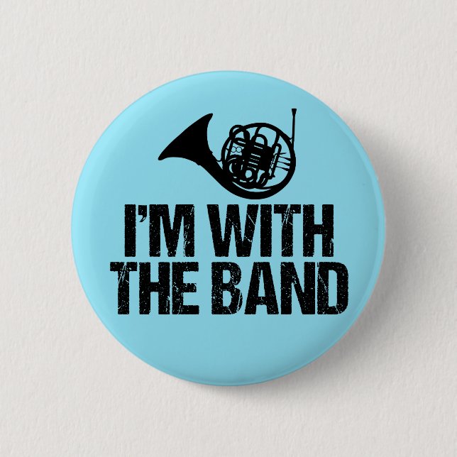Funny French Horn 2 Inch Round Button (Front)