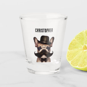 Funny Frenchie Barkeep Custom Shot Glass