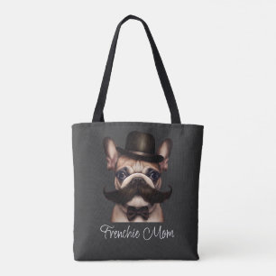 Funny Frenchie Custom Grey  Tote Bag