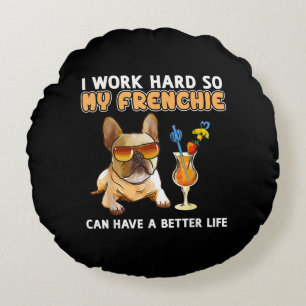 Funny Frenchie French Bulldog Lover Round Pillow
