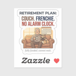 Funny Frenchie Retirement Plan Couch Dog Lover Gif