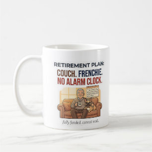 Funny Frenchie Retirement Plan Couch Dog Lover Gif Coffee Mug