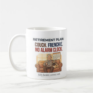 Funny Frenchie Retirement Plan Couch Dog Lover Gif Coffee Mug