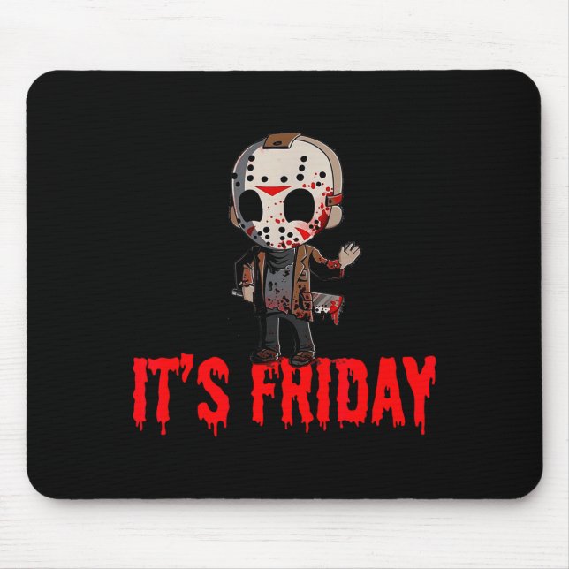Funny Friday 13th Funny Halloween Horror  Mouse Pad (Front)