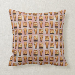 Funny fried chicken and waffles hipster kitsch throw pillow