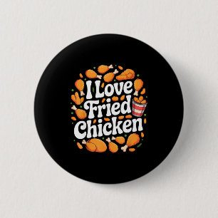 Funny Fried Chicken Art For Men Women Kids Fast Fo 2 Inch Round Button