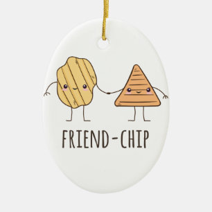 Funny Friend-chip potato chips Ceramic Ornament