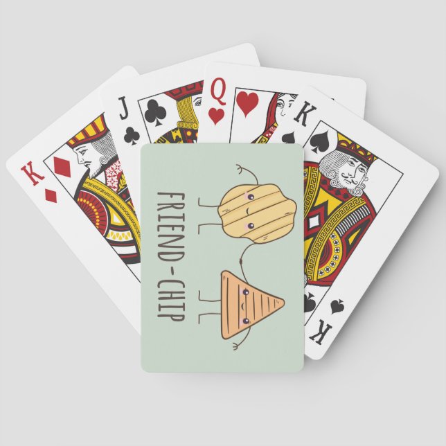 Funny Friend-chip potato chips Playing Cards (Back)