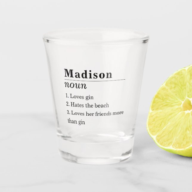 Funny Friend Personalized Name Definition Shot Glass (Front)