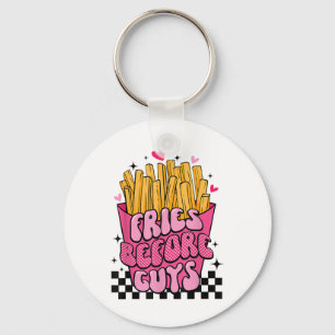 Funny Fries Lovers Before Guys Valentines Teenage Keychain