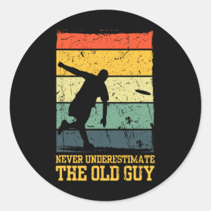 Funny Frisbee Art For Men Women Flying Disc Golf L Classic Round Sticker