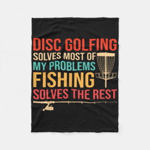 Funny Frisbee Disc Golf And Fishing Lover Disc Gol Fleece Blanket