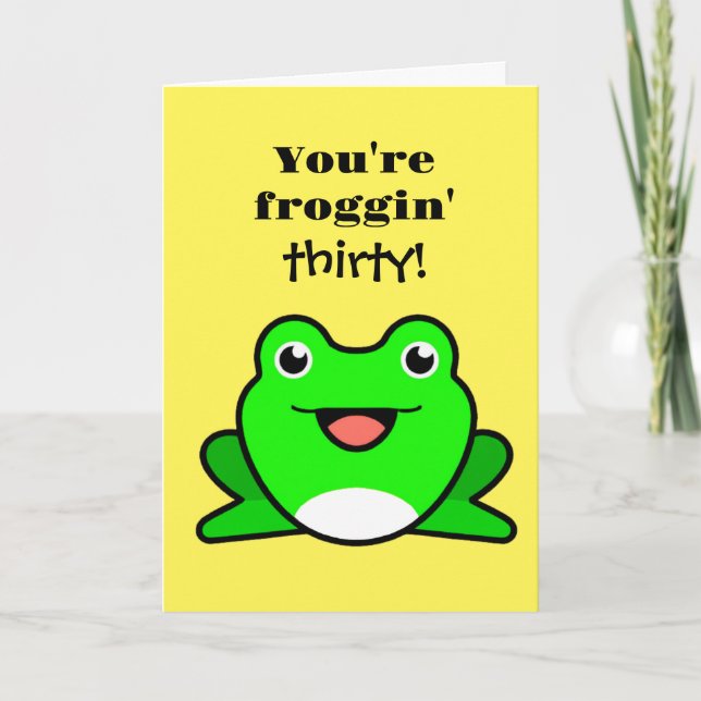 Funny Frog 30th Birthday Card (Front)