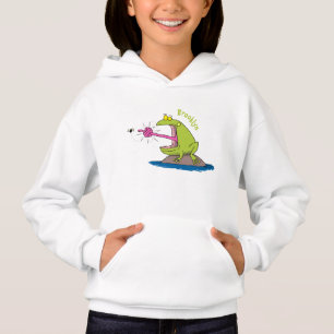 Funny frog and fly cartoon