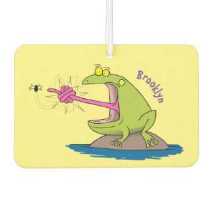 Funny frog and fly cartoon air freshener