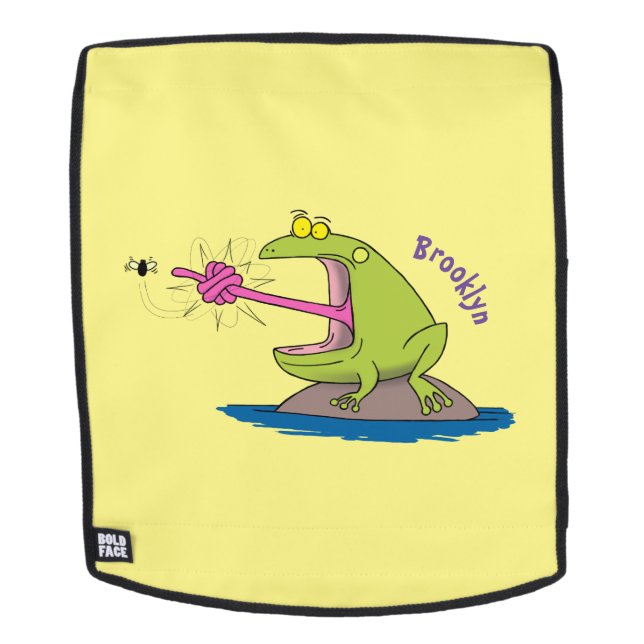 Funny frog and fly cartoon backpack (Removable Face)