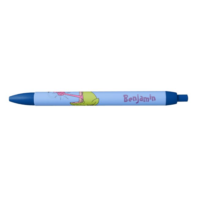 Funny frog and fly cartoon black ink pen (Front)