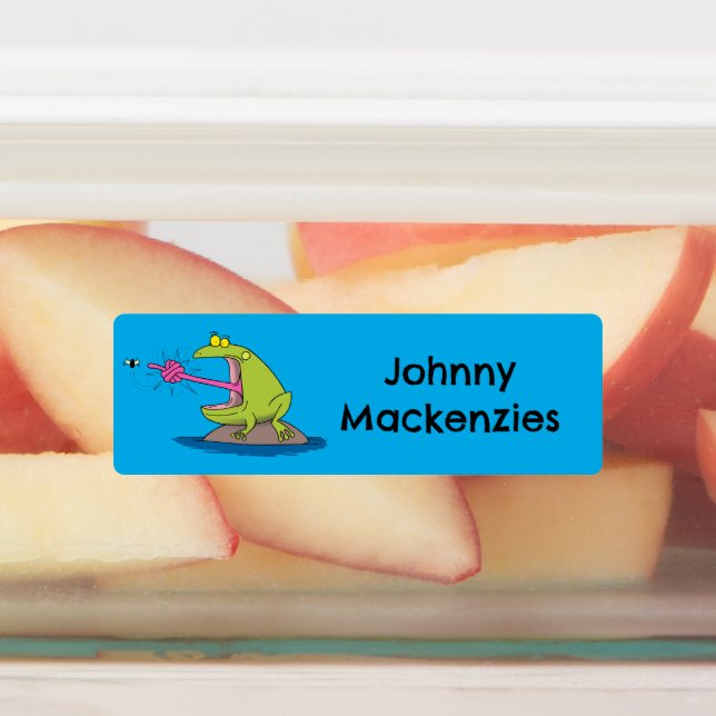 Funny frog and fly cartoon personalized (Affixed)