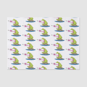 Funny frog and fly cartoon tissue paper