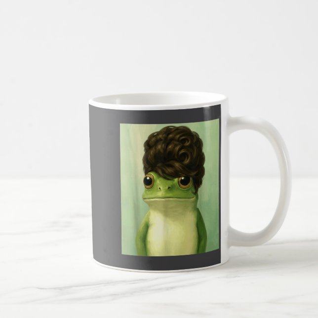 Funny Frog Beehive Bob Haircut Meme  Coffee Mug (Right)