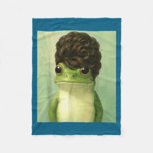 Funny Frog Beehive Bob Haircut Meme  Fleece Blanket