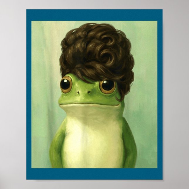 Funny Frog Beehive Bob Haircut Meme  Poster (Front)