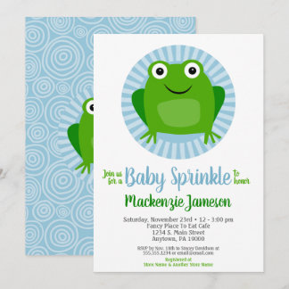 Funny Frog Boys Baby Sprinkle Invitation