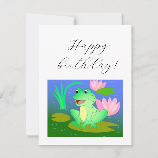 Funny frog, cartoon illustration card (Front)