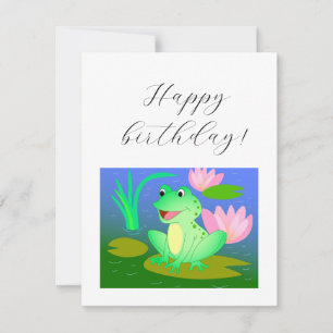 Funny frog, cartoon illustration card