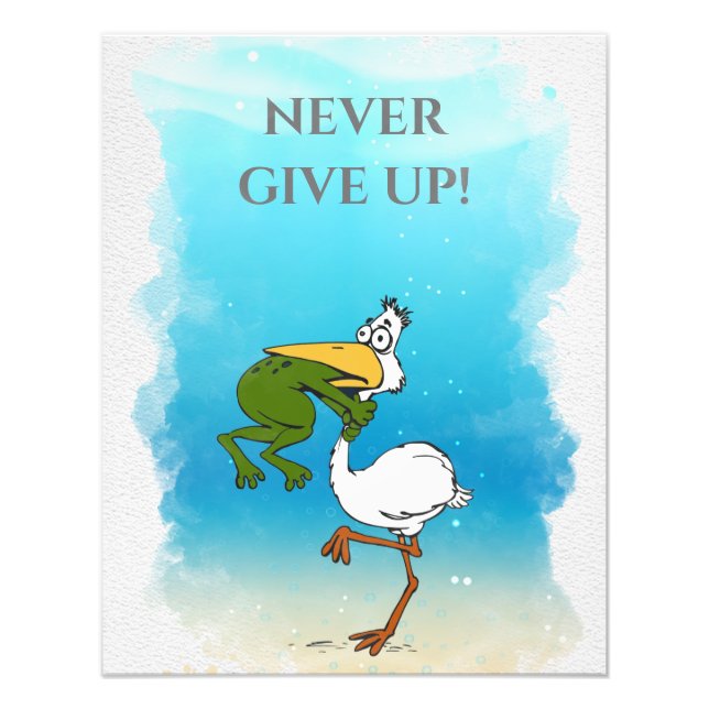Funny Frog Choc Oiseau Inspirationnel Poster (Devant)