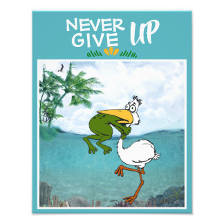 Funny Frog Choking Bird Inspirational Poster