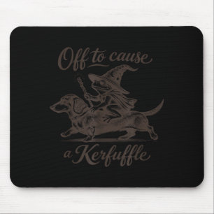 Funny frog dachshund graphic off to cause a mouse pad