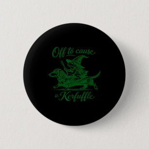 Funny frog dachshund tee graphic off to cause a 2 inch round button