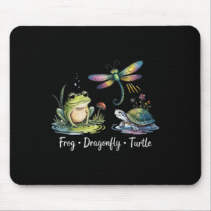 Funny Frog Dragonfly Turtle Mouse Pad