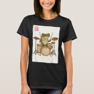 Funny Frog Drum Rock Music Kawaii Japanese T-Shirt