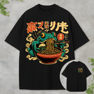 Funny Frog Eating Ramen Tee Vintage Asian Food Art