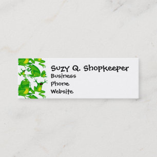 Funny Frog Emotions Angry Mad Curious Scared Frogs Mini Business Card