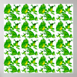 Funny Frog Emotions Angry Mad Curious Scared Frogs Poster