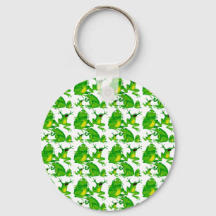 Funny Frog Emotions Mad Curious Scared Frogs Keychain