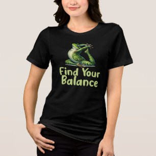 Funny Frog Find Your Balance  Tri-Blend Shirt