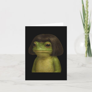 Funny Frog Girl Bob Hair Meme Art Card