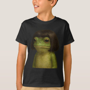 Funny Frog Girl Bob Hair Meme Art  T-Shirt