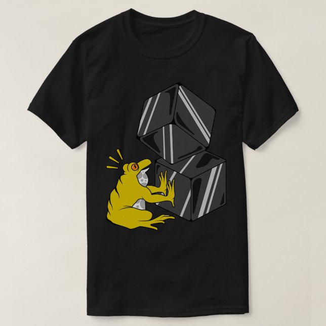 Funny frog is playing with cubes T-Shirt (Design Front)